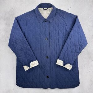 L.L.Bean Women’s Quilted Barn Jacket Blue w/ Plaid Lining – Size Large
